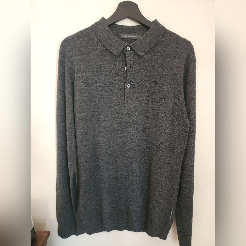 French connection long sleeve polo shirt